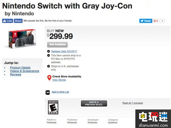 首批任天堂Switch主機預(yù)售火爆 美國已斷貨 美國斷貨 預(yù)售 任天堂Switch 任天堂SWITCH  第2張