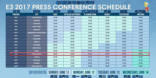 前方高能 一大波重磅大作！E3 2017展發(fā)布會(huì)時(shí)間表匯總  E3 索尼 育碧 任天堂 微軟 電玩迷資訊  第2張