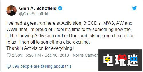 《使命召喚：二戰(zhàn)》大錘工作室創(chuàng)始人離職 動(dòng)視 PC Xbox One PS4 大錘工作室 使命召喚現(xiàn)代戰(zhàn)爭(zhēng)3 使命召喚二戰(zhàn) 電玩迷資訊  第2張