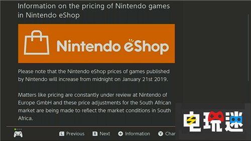 任天堂宣布eShop低價區(qū)將開始漲價 南非區(qū) eShop Switch NS 任天堂 任天堂SWITCH  第1張