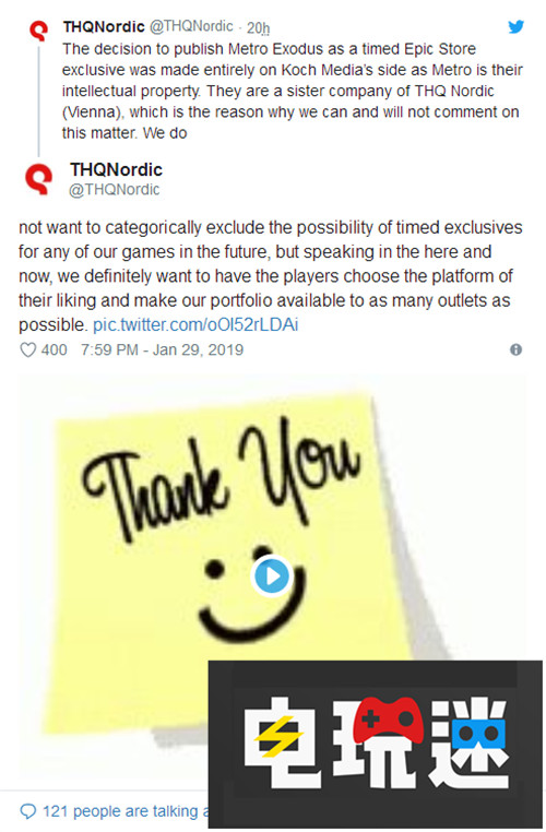 THQ Nordic解釋《地鐵：離去》Epic商店獨(dú)占并非其決定 Epic商店 Steam PC Koch Media THQ Nordic 地鐵：離鄉(xiāng) 地鐵：逃離 地鐵：離去 STEAM/Epic  第2張