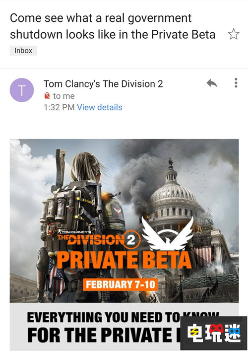 《全境封鎖2》內(nèi)測調(diào)侃關(guān)門危機惹玩家爭議 育碧 PC Xbox One PS4 全境封鎖2 電玩迷資訊  第2張