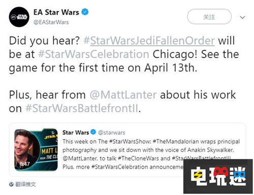 《異域鎮(zhèn)魂曲》編劇加盟《星球大戰(zhàn)絕地武士：墜落秩序》 EA 神界：原罪2 輻射2 異域鎮(zhèn)魂曲 重生工作室 星球大戰(zhàn) 星球大戰(zhàn)絕地武士：墜落秩序 電玩迷資訊  第1張