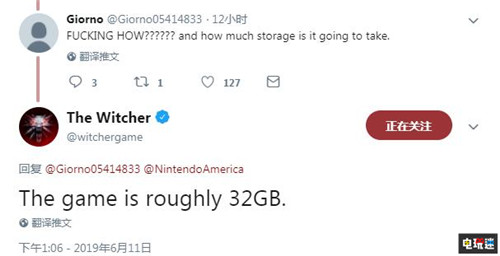 E3：Switch版《巫師3》主機(jī)模式720P 手持模式540P 巫師3：狂獵 CDPR 任天堂 Switch E3 2019 任天堂SWITCH  第3張