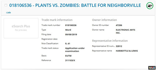EA注冊《植物大戰(zhàn)僵尸》新商標 測試游戲或已確定 植物大戰(zhàn)僵尸：花園戰(zhàn)爭 植物大戰(zhàn)僵尸 EA 電玩迷資訊  第2張