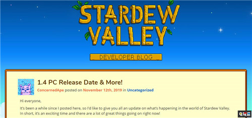《星露谷》PC版1.4更新宣布11月26日推出 Switch PC XboxOne PS4 星露谷 電玩迷資訊 第1張 《星露谷》PC版1.4更新宣布11月26日推出 Switch PC XboxOne PS4 星露谷 電玩迷資訊 第1張