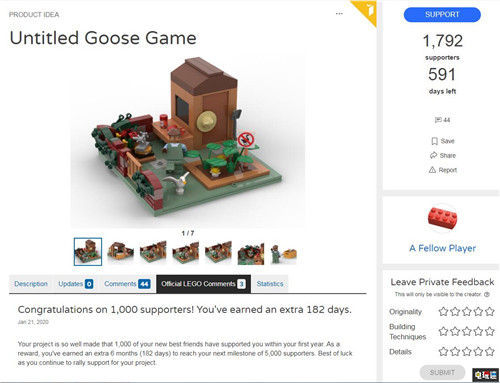 玩家向樂高提交《無名大鵝》樂高套裝 過萬支持就可能成真 LEGO 樂高積木 無名大鵝 電玩迷資訊 第8張 玩家向樂高提交《無名大鵝》樂高套裝 過萬支持就可能成真 LEGO 樂高積木 無名大鵝 電玩迷資訊 第8張