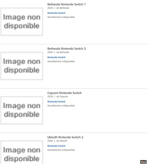法國(guó)亞馬遜泄露多款Switch第三方游戲占位符 第三方 法國(guó)亞馬遜 Switch 任天堂SWITCH  第3張