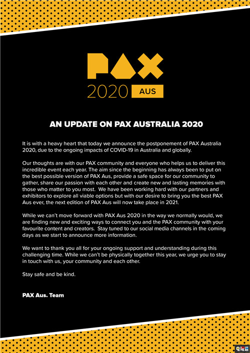 PAX澳大利亞2020游戲展宣布取消 PAX East 游戲展 PAX澳大利亞2020 電玩迷資訊  第2張