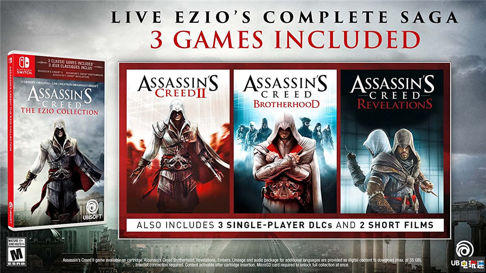 育碧推出Switch版《刺客信條 艾吉奧合集》2月17日發(fā)售 動作游戲 單機游戲 Switch 育碧 艾吉奧合集 刺客信條 任天堂SWITCH 第2張 育碧推出Switch版《刺客信條 艾吉奧合集》2月17日發(fā)售 動作游戲 單機游戲 Switch 育碧 艾吉奧合集 刺客信條 任天堂SWITCH 第2張