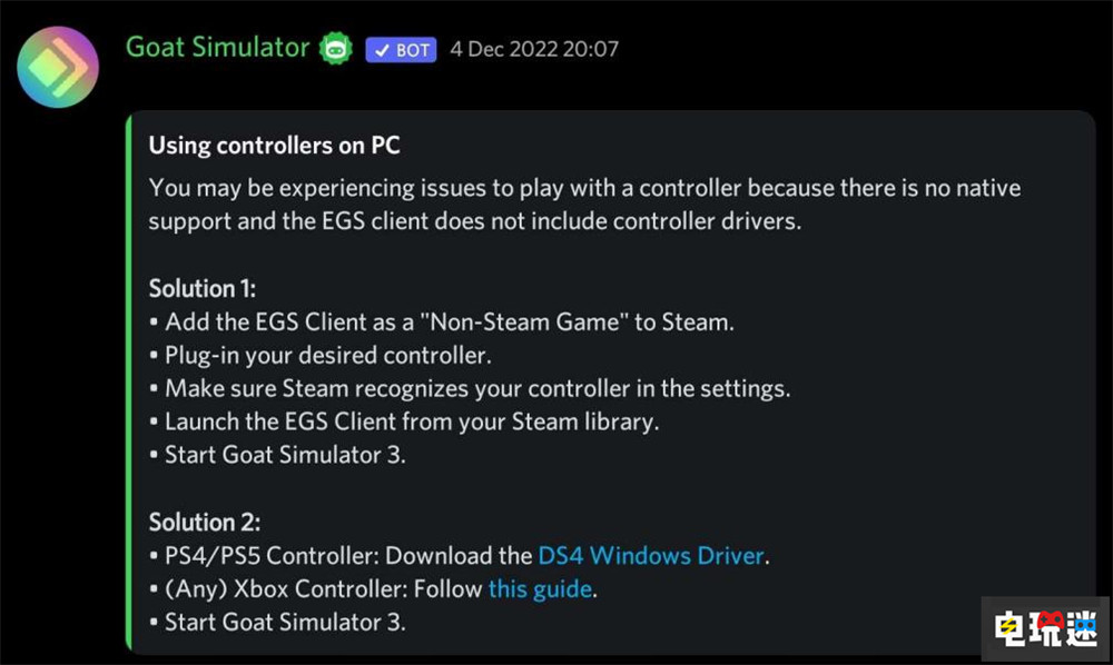 《山羊模擬器3》手柄不好使？官方：用Steam啟動(dòng)Epic Epic Steam 游戲手柄 山羊模擬器 STEAM/Epic  第2張