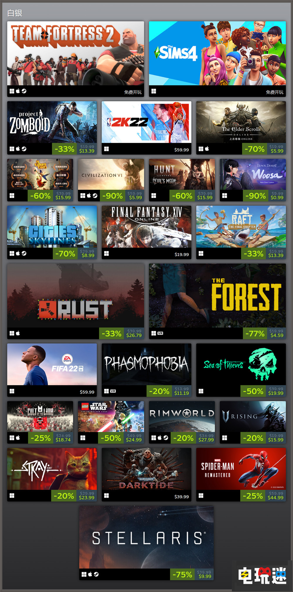 Steam 2022年榜 《艾爾登法環(huán)》等一眾游戲獲白金 愿望單指南 賽博朋克2077 消逝的光芒2 現(xiàn)代戰(zhàn)爭2 使命召喚 艾爾登法環(huán) 怪物獵人 崛起 CS：GO DOTA2 2022年榜 Steam STEAM/Epic  第4張