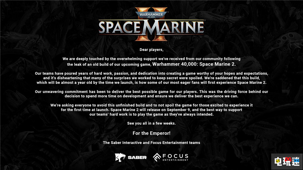《戰(zhàn)錘40K星際戰(zhàn)士2》官方請(qǐng)求玩家不要傳播泄露版 因?yàn)榘姹咎?第三人稱 游戲泄露 戰(zhàn)錘40K 戰(zhàn)錘40K星際戰(zhàn)士2 電玩迷資訊  第2張
