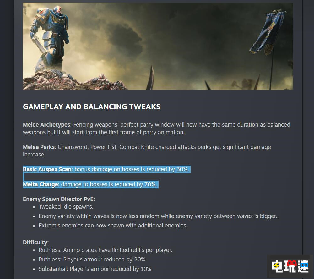 《戰(zhàn)錘40K：星際戰(zhàn)士2》“削弱性”平衡更新 導(dǎo)致玩家差評 游戲平衡 Steam 戰(zhàn)錘40K：星際戰(zhàn)士2 電玩迷資訊  第3張