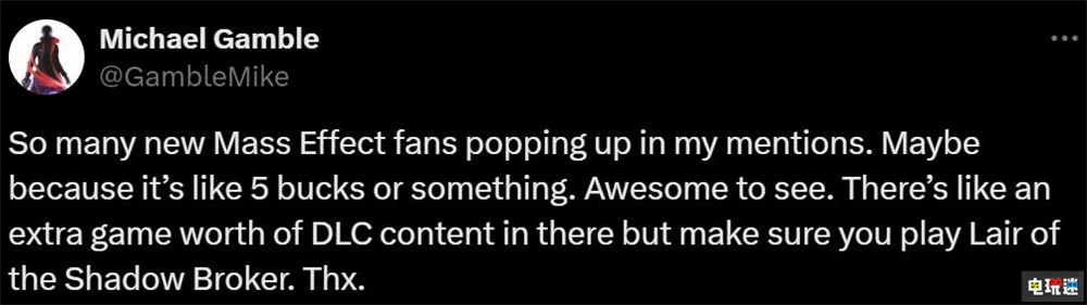 《質(zhì)量效應(yīng)》項(xiàng)目總監(jiān)稱玩家接觸系列應(yīng)該了解2代DLC 質(zhì)量效應(yīng)2 RPG BioWare 生軟 質(zhì)量效應(yīng)5 電玩迷資訊 第2張 《質(zhì)量效應(yīng)》項(xiàng)目總監(jiān)稱玩家接觸系列應(yīng)該了解2代DLC 質(zhì)量效應(yīng)2 RPG BioWare 生軟 質(zhì)量效應(yīng)5 電玩迷資訊 第2張