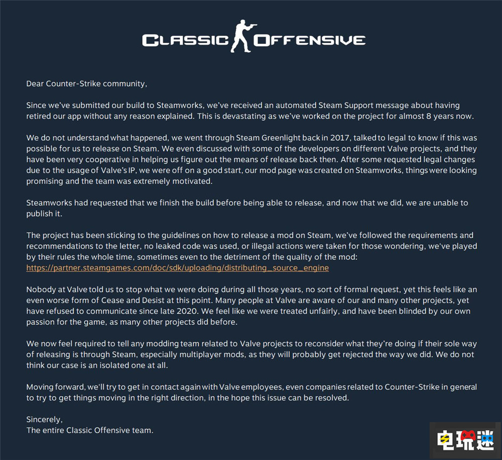 Valve下架《反恐精英GO》的“CS 1.6復(fù)刻”粉絲模組“經(jīng)典攻勢(shì)” mod 游戲模組 Steam Valve FPS 反恐精英1.6 反恐精英GO CSGO STEAM/Epic  第2張