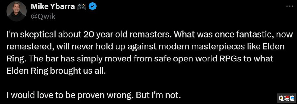 前暴雪老板不看好《上古卷軸4:湮滅 重制版》:玩家比起炒冷飯更喜歡新作 邁克·伊巴拉 RPG 虛幻5 復(fù)刻 老滾4 上古卷軸4:湮滅 重制版 電玩迷資訊 第3張 前暴雪老板不看好《上古卷軸4:湮滅 重制版》:玩家比起炒冷飯更喜歡新作 邁克·伊巴拉 RPG 虛幻5 復(fù)刻 老滾4 上古卷軸4:湮滅 重制版 電玩迷資訊 第3張