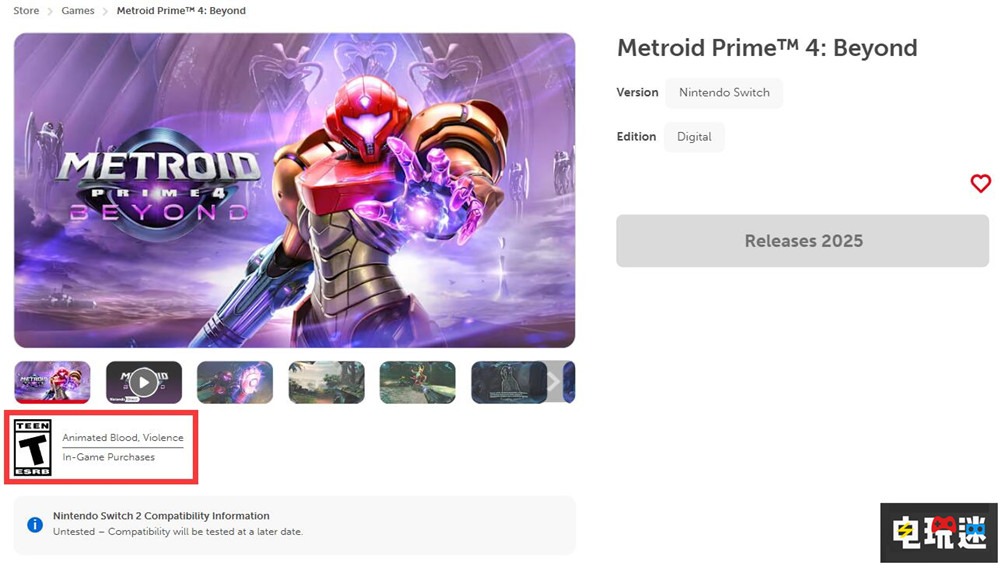 《密特羅德Prime4》通過ESRB評級:13歲以上 Switch2 Switch 任天堂 第一人稱游戲 游戲評級 ESRB 銀河戰(zhàn)士Prime4 密特羅德Prime4 任天堂SWITCH 第2張 《密特羅德Prime4》通過ESRB評級:13歲以上 Switch2 Switch 任天堂 第一人稱游戲 游戲評級 ESRB 銀河戰(zhàn)士Prime4 密特羅德Prime4 任天堂SWITCH 第2張