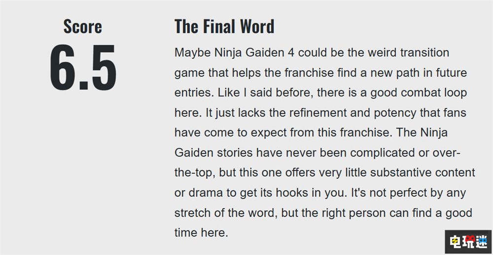 《忍者龍劍傳4》MTC:83分 爽快高速戰(zhàn)斗回歸 Metacritic MTC 游戲評分 白金工作室 光榮特庫摩 動作游戲 忍者龍劍傳4 電玩迷資訊 第6張 《忍者龍劍傳4》MTC:83分 爽快高速戰(zhàn)斗回歸 Metacritic MTC 游戲評分 白金工作室 光榮特庫摩 動作游戲 忍者龍劍傳4 電玩迷資訊 第6張